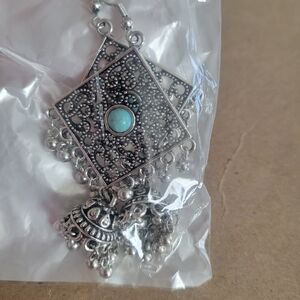 Elegant Silver and Turquoise Dangle Earrings